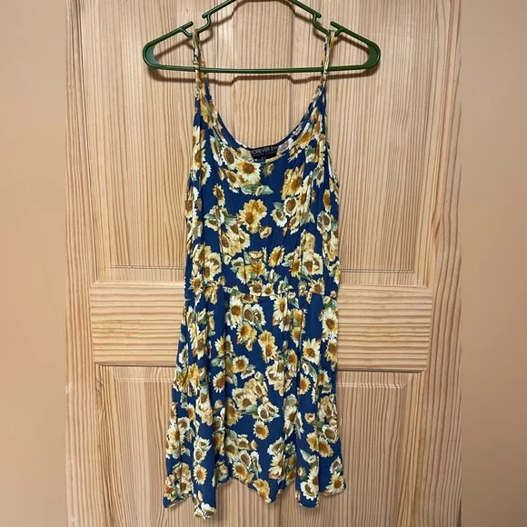 Blue and Yellow Sunflower Dress
